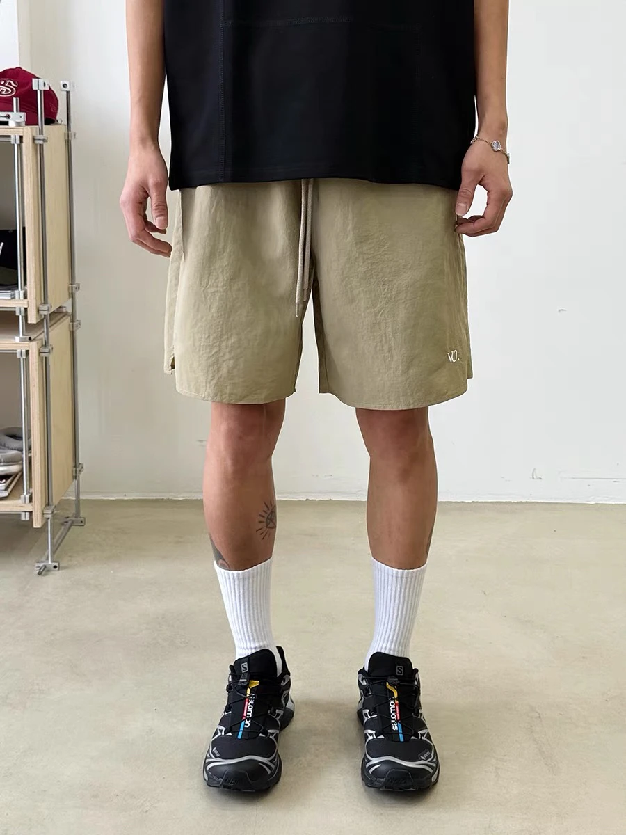 

Summer Thin Qui Dry Casual Men's Baskeall Fitn Loose Fit orts Embroidered Trendy American Sle Straight Leg Pants