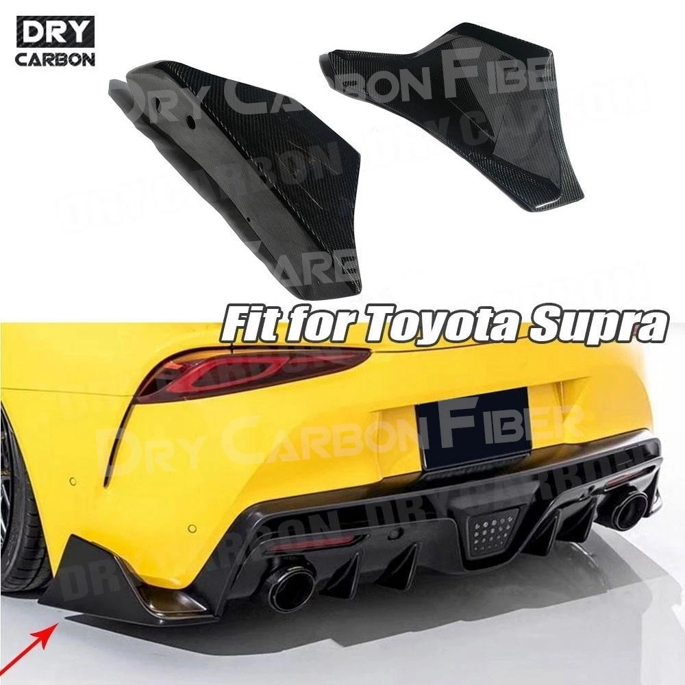 

for Toyota Supra 2019 2020 Carbon Rear Bumper Lip Splitter Spoiler Side Aprons FRP Black Rear Flaps Tuning