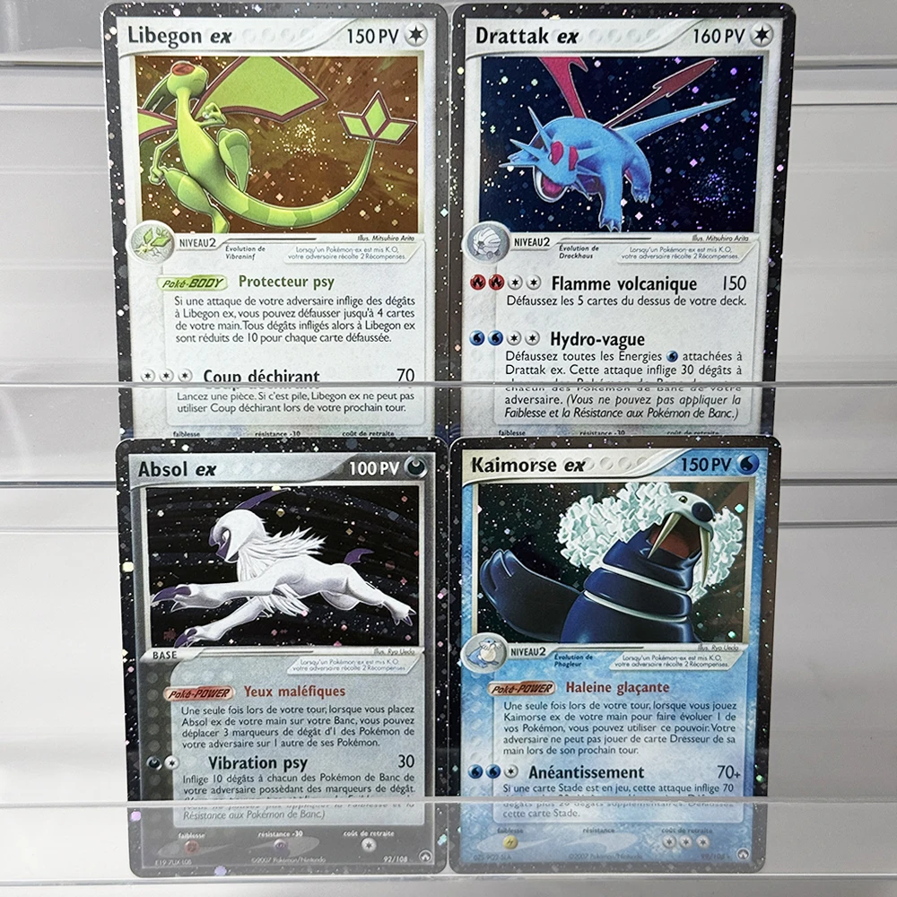 PKM French Galaxy PTCG Power Keepers Foil Galaxy Game Cards DIY Rare Absol/Walrein/Salamence/Elygon/ex Collectible Toy Gift Card