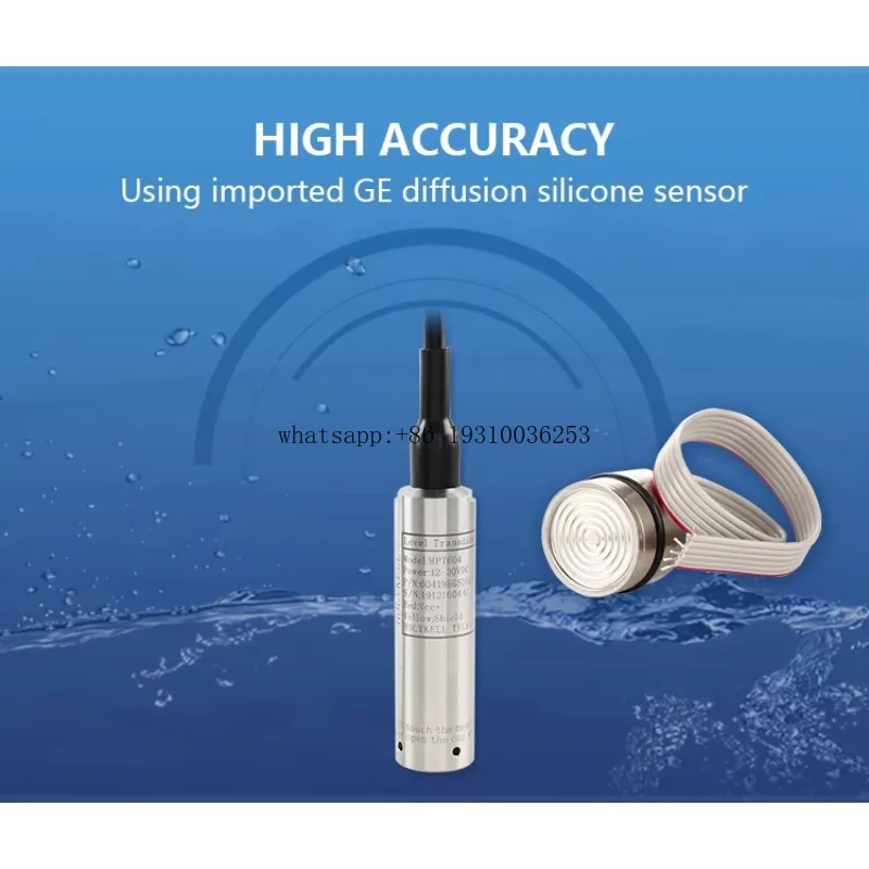 

Holykell OEM Depth Liquid Level Measuring 4-20mA Hydrostatic Water Level Sensor T604