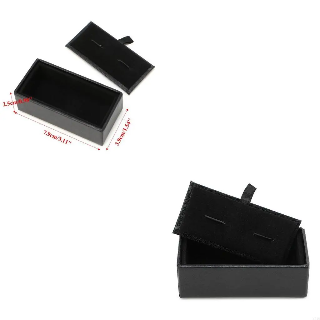 

Faux Leather Travel Cufflinks Rings Storage Box for Case for Cufflink Luxury Dis