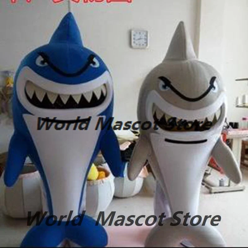 Blue Sharks Mascot Costume Grey Shark Cosplay Costume For Adult Halloween Character Mask Party Birthday Fancy Dress Carnival Pro