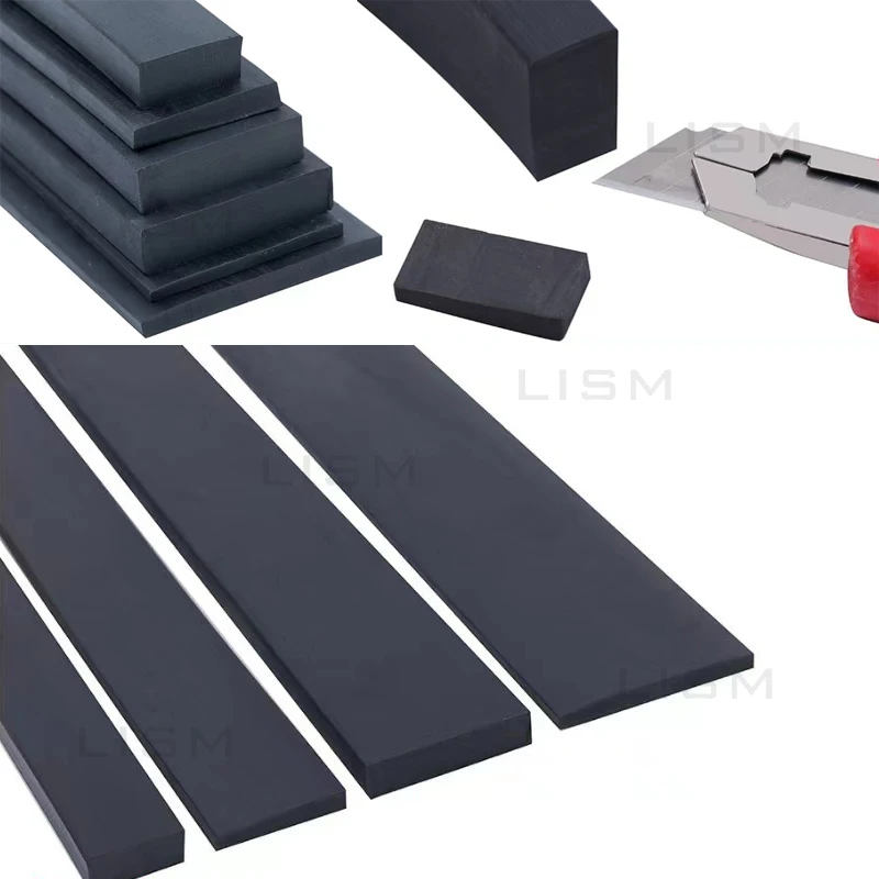 Neoprene Rubber Strips Rolls Solid Rubber Sheet for DIY Gasket Warehouse Pads Seals Weather Stripping Crafts Flooring Supports