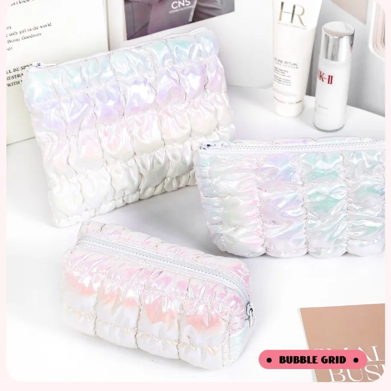 أنيقة 2025 حقيبة مستحضرات تجميل أنيقة الحد الأدنى حقيبة مستحضرات التجميل العصرية مطوي حقيبة يد أنيقة الكورية حقيبة للتخزين المرأة مخلب