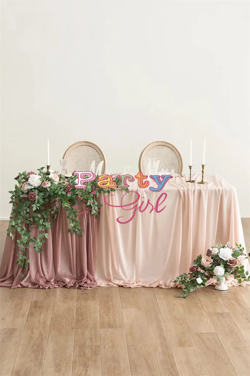 

4pcs 5x10ft Chiffon Table Runners Ruching Tablecloth for Sweetheart/Head Table Wedding Event Banquet Decoration