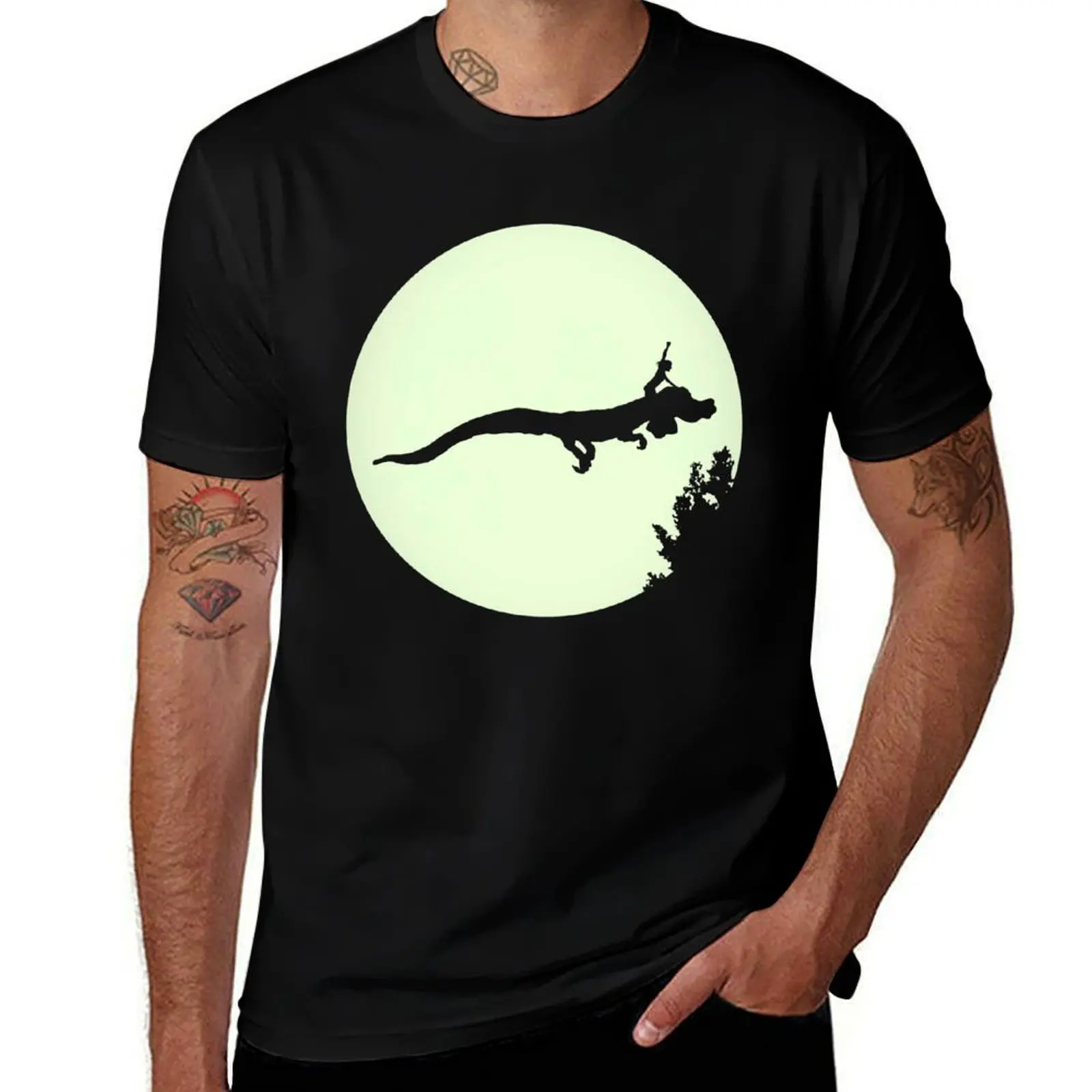 

Falkor Moon T-Shirt Basic Simple Design Short Sleeve Shirt