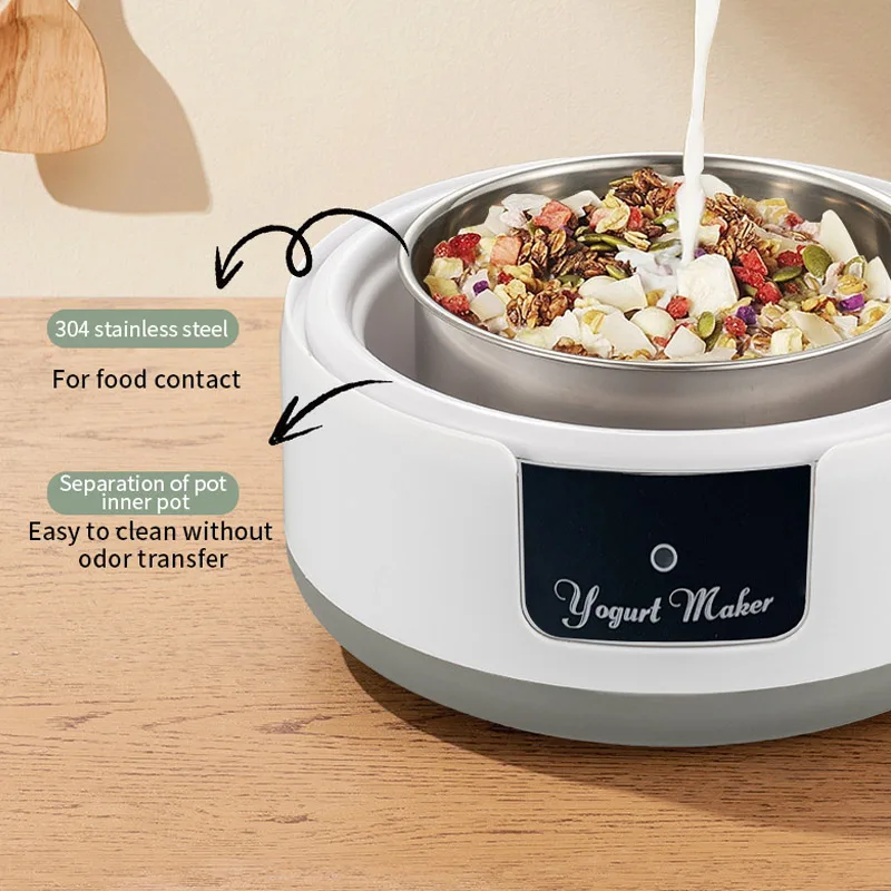 صانع الزبادي الكهربائي الصغير التلقائي صانع النبيذ الأرز DIY الزبادي المنزلية