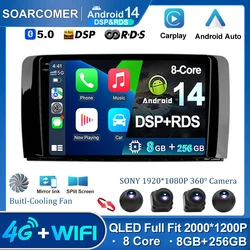 Autoradio Android 14 Per Mercedes Benz classe R W251 R280 R300 R320 R350 R63 2006-2013 Lettore Video multimedale Per Auto GPS