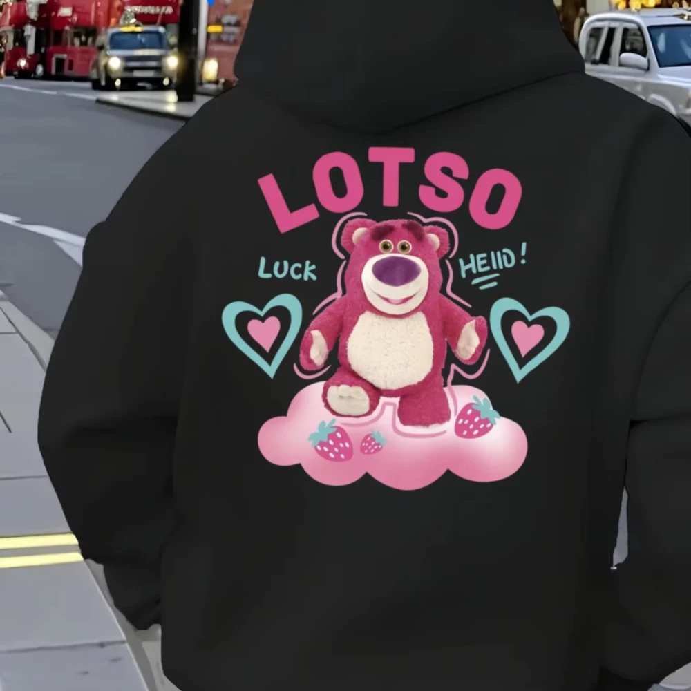 ديزني لوتسو الرجال النساء رائجة البيع هوديي موضة المتضخم الشارع الشهير للجنسين بلوزات الخريف والشتاء الصوف عادية متعددة الاستخدامات