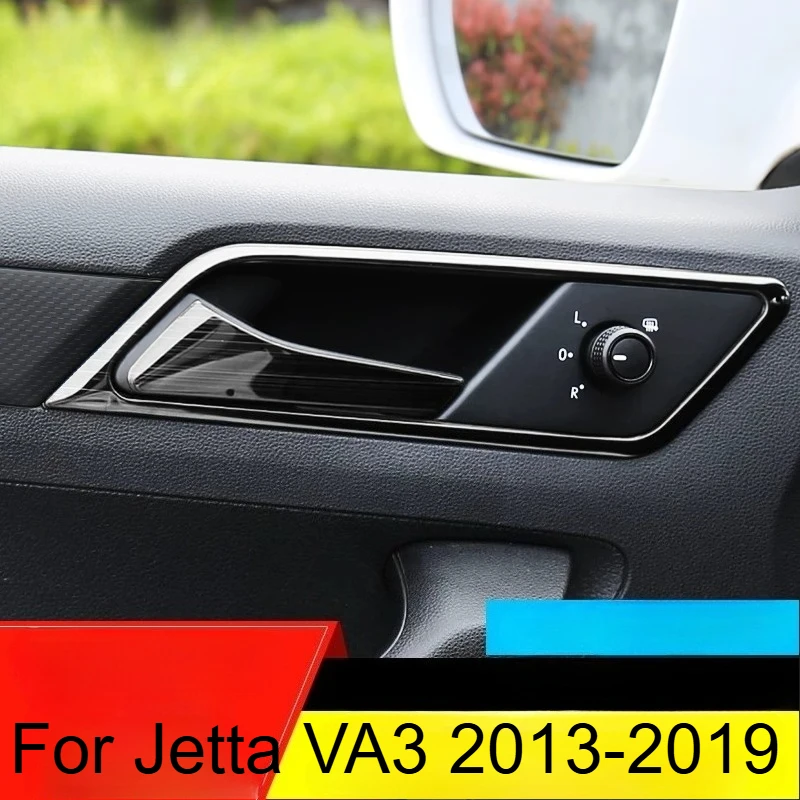 Stainless Steel Inner Door Handle Decor Frame Trim Cover, Interior Modification Accessories For Jetta VA3 2013-2019