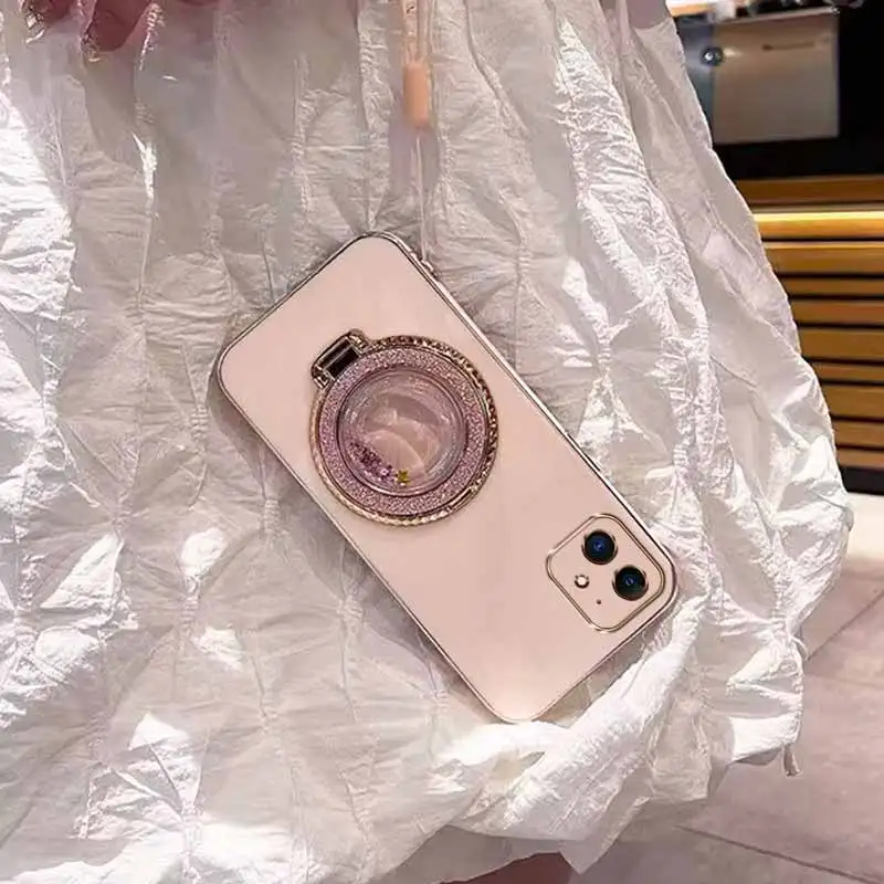 

11 Circular support Plating Phone Case For iPhone 12ProMax 11Pro 11 8Plus 12Pro 12 7Plus 11ProMax 8 7 XR X XSMax 6Plus 6S Cover