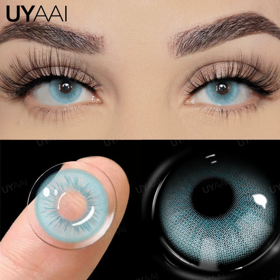 UYAAI 2024 New Colored Pupils for Eyes Blue Color Contacts Cosmetics Big Eyes Lenses y2k Pink Beauty Colored Lenses Purple Green