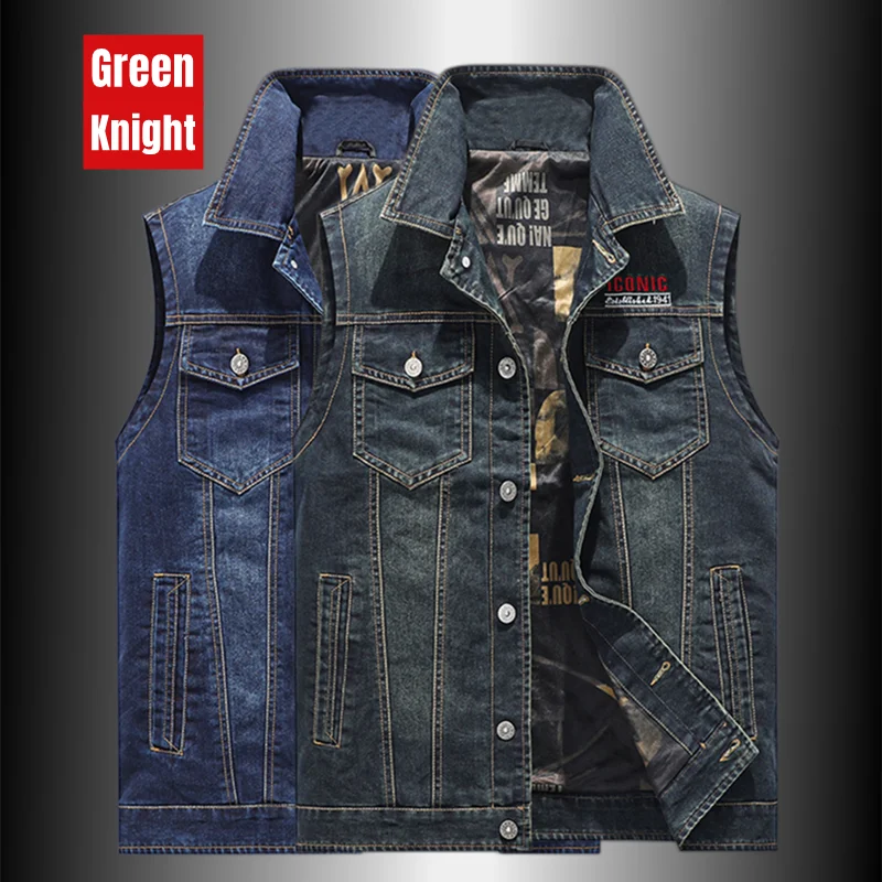 

Spring and autumn men's cotton canvas jacket, vest, high-quality fashion brand military equipment, large casual sleeveless vest