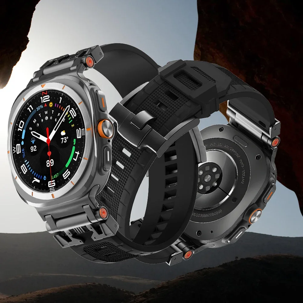 

Stainless Steel + Soft Silicone Band for Samsung Galaxy Watch 7 Ultra 47mm Strap Sports Bracelet for SAMSUNG GALAXY ULTRA 47MM