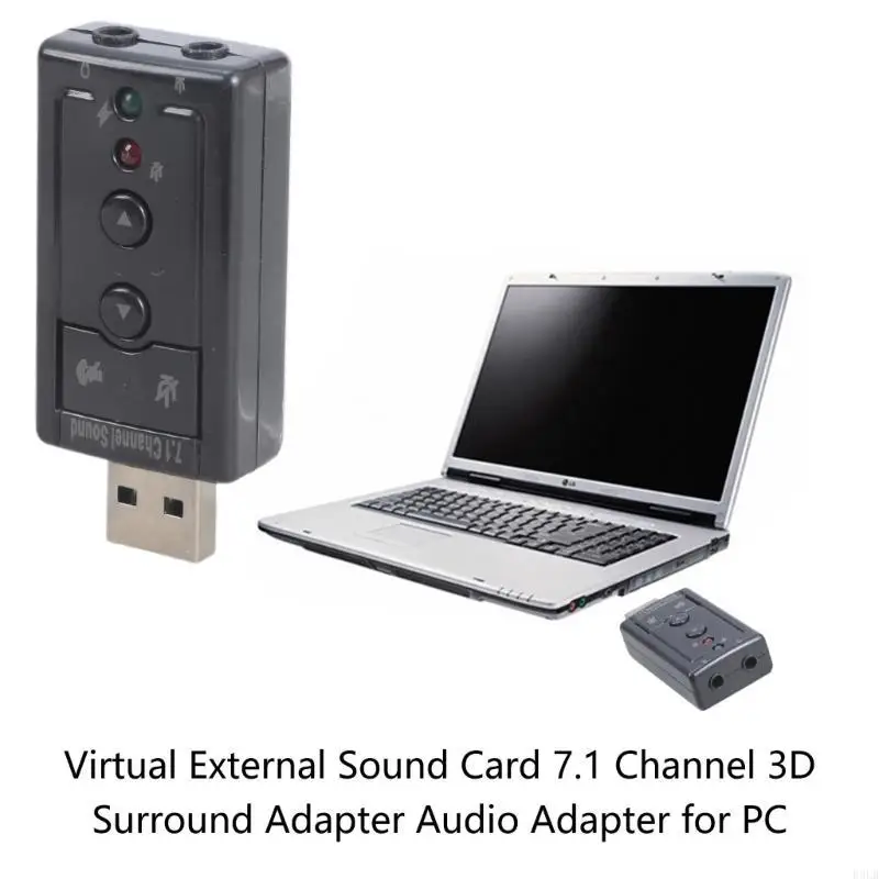 

2025 New 7.1 Channel Double Adapter USB AUX External Stereo Sound Card for Headphone Speaker Laptop Desktop