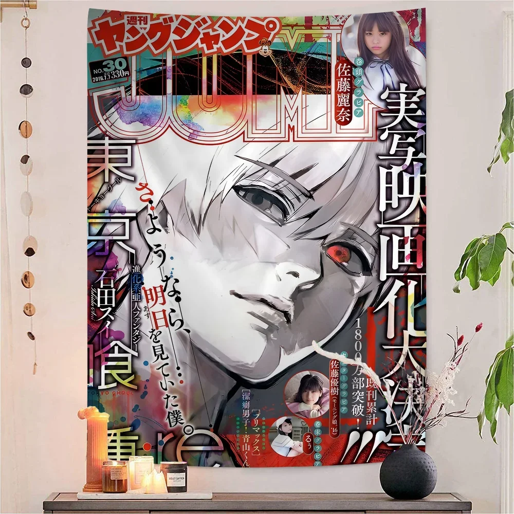 Anime Tokyo Ghoul Cartoon Tapestry Wall Hanging Decoration Household Home Decor