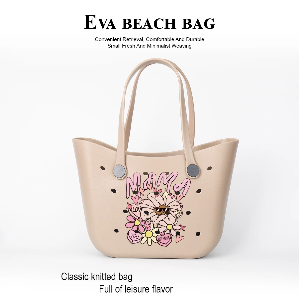 

Women's Fashionable Printed Eva Tote Bag, Large Capacity Can Hold Mobile Phones, Tablets, Books and Other Items, Stylish and Versatile for All Seasons, Suitable as a Birthday Gift, Holiday Gift, for Outdoor Activities, and Music Festival Parties