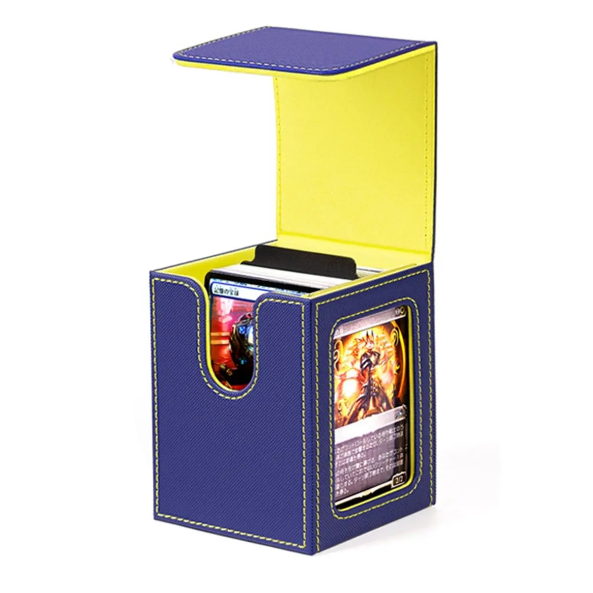 A48U Trading Card Storage Box with Window ,Deck Case with Removable Lid, for Game Sports Card