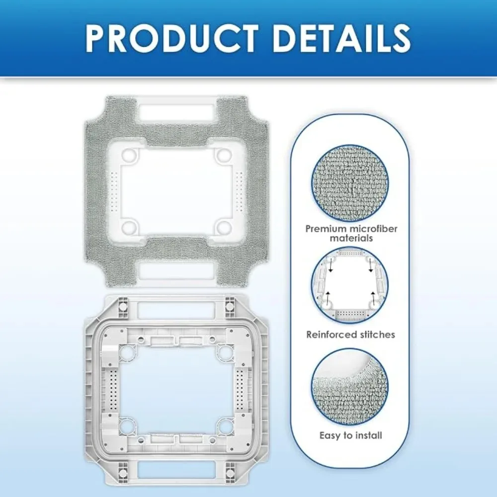 Mop Holder&Pad Replacement Parts for ECOVACS WINBOT W3 Omni |All-in-One Design with Microfiber Cloth,Snap-on Mount,Easy To Clean image 2
