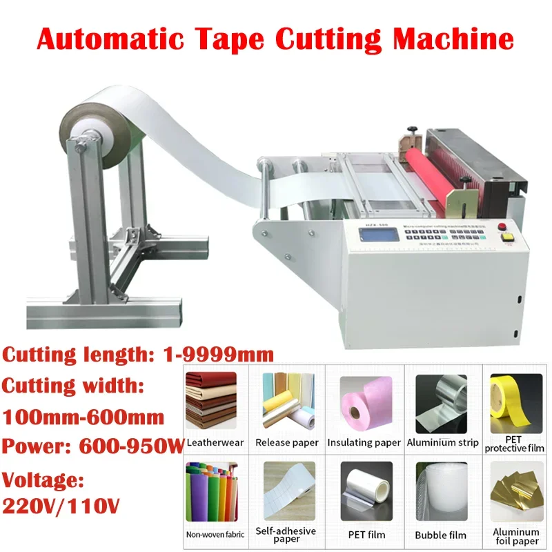 Automatic Cloth Tape Cutting Machine, LCD Screen for Non-woven Fabric Bubble Film, Copper Foil Kraft Paper, PVC Film