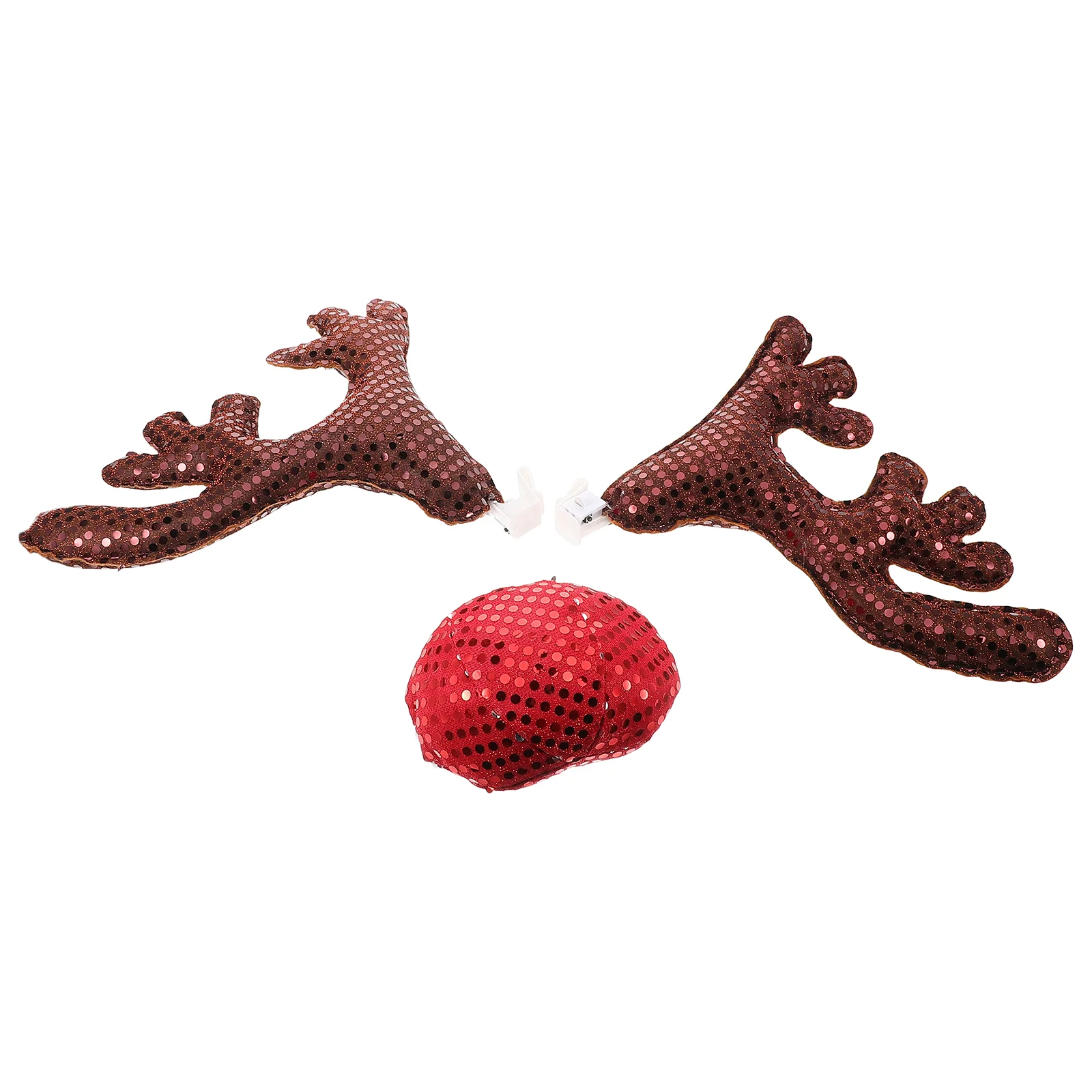 1 Set Car Reindeer Antlers and Nose Kit Luminous Car Exterior Fun Decorations for Christmas Universal for Car Trucks for Festive