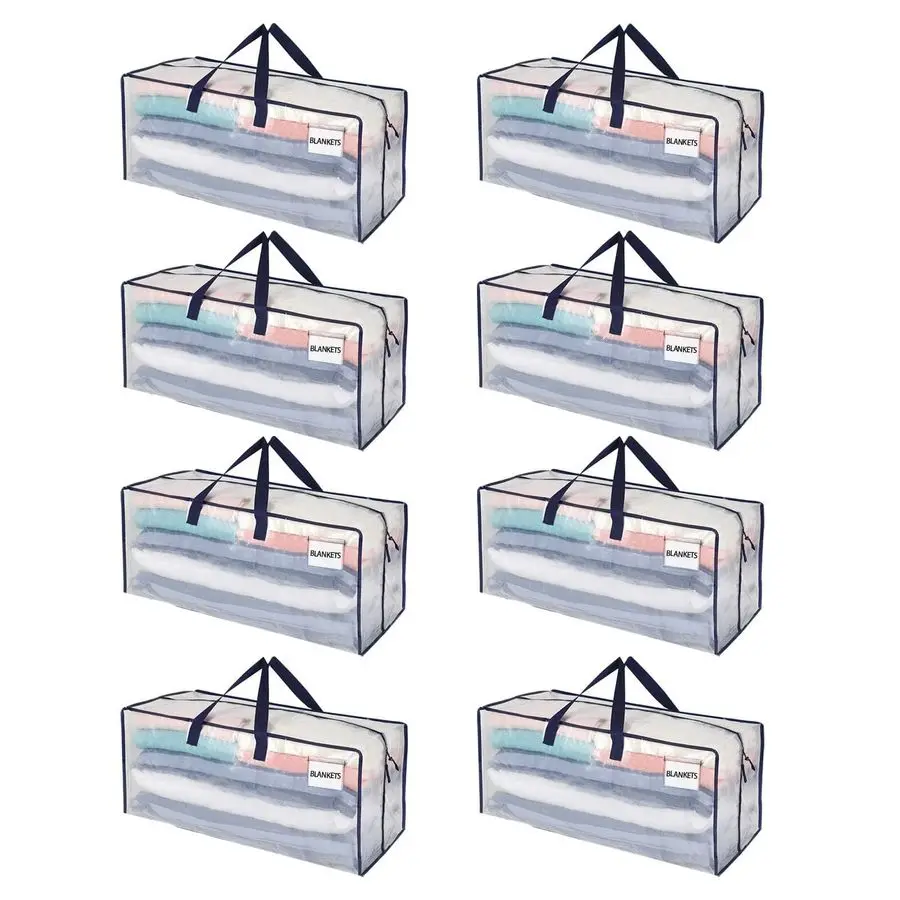 

8 Pack Moving Bags w Backpack Straps, Heavy Duty, Moving Boxes Alternative, Packing Supplies, Large Storage Totes for Dorm Room