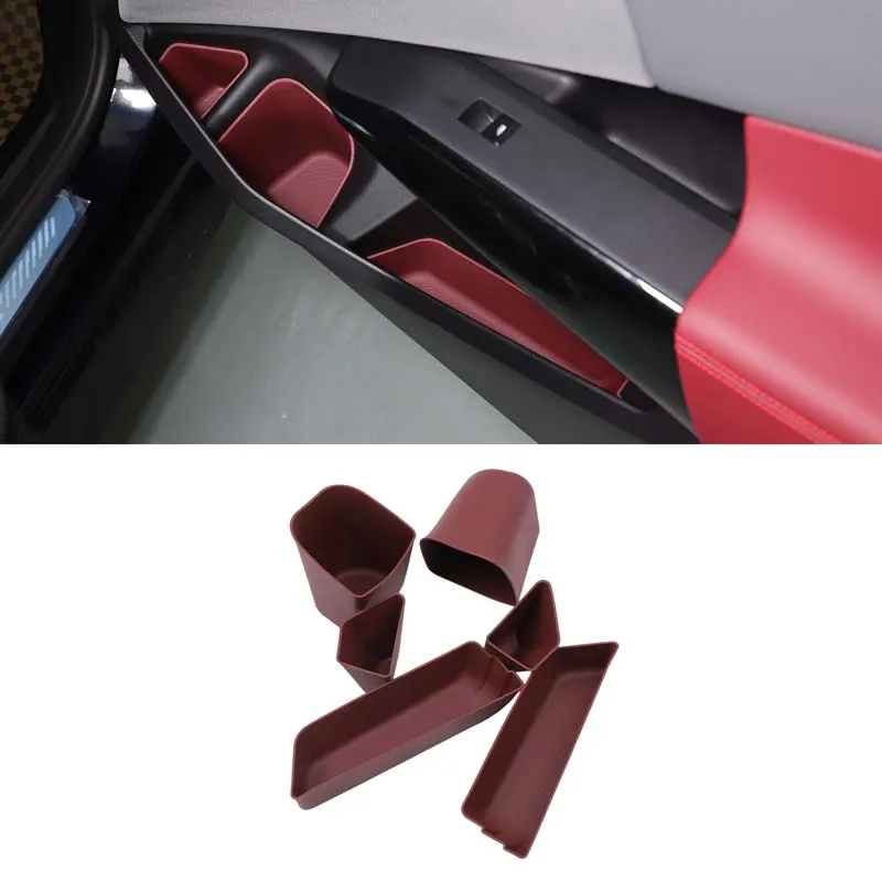 

For BMW X3 G45 2025+ Automotive Interior Front Door Slot Storage Box TPE Black/Red Automotive Interior Accessories