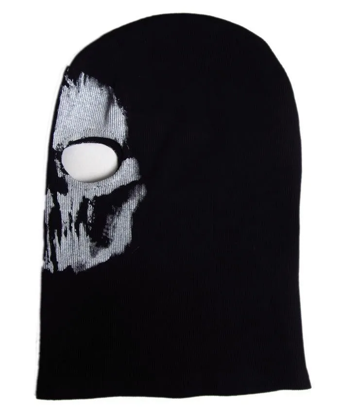 Unisex Ghost Print Stocking Balaclava Mask Good for War Game Halloween Cosplay Thick Scary Skeleton Cotton Hat