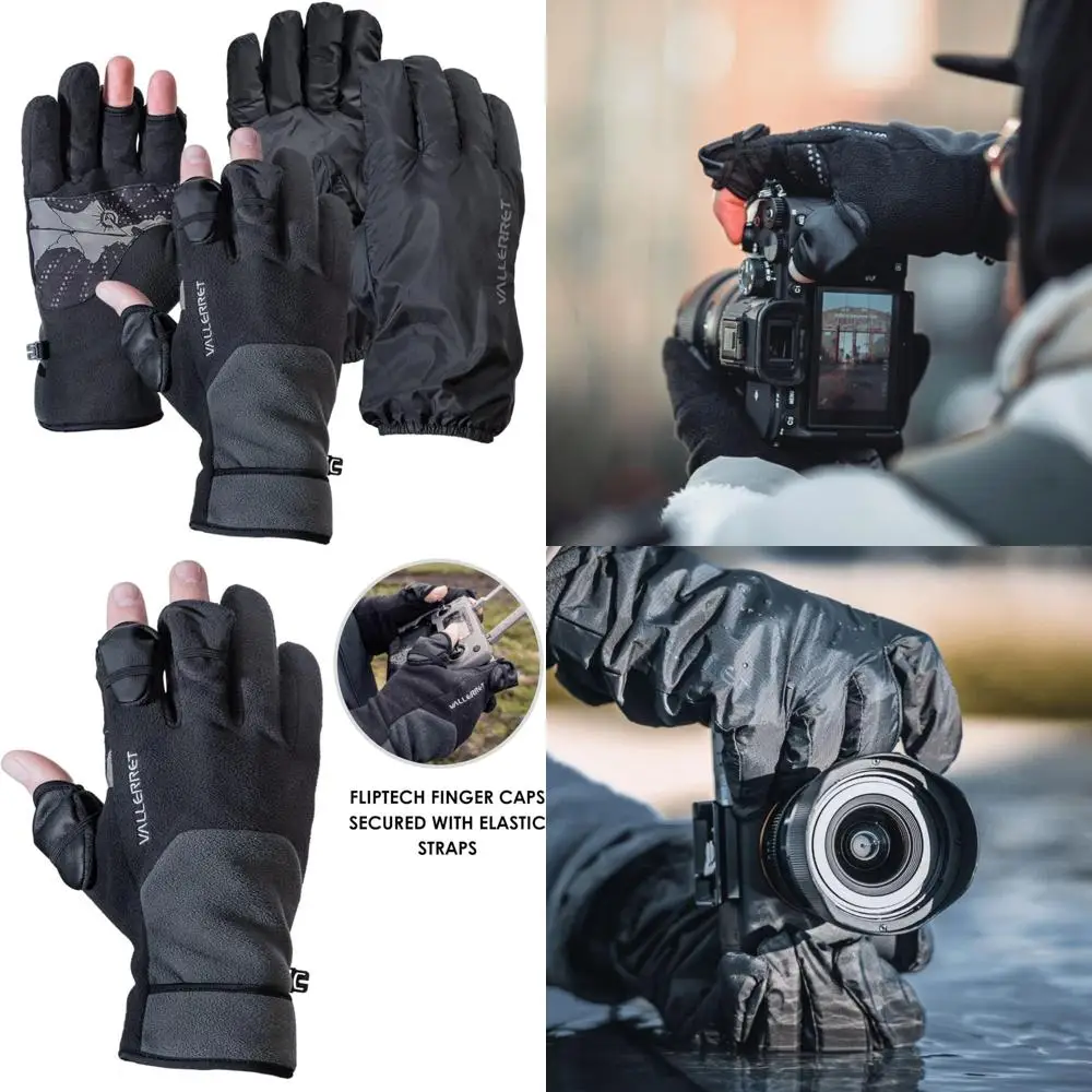 

Two-in-One Photography Glove, Black and Grey, Versatile Functionality for Professional Photographers