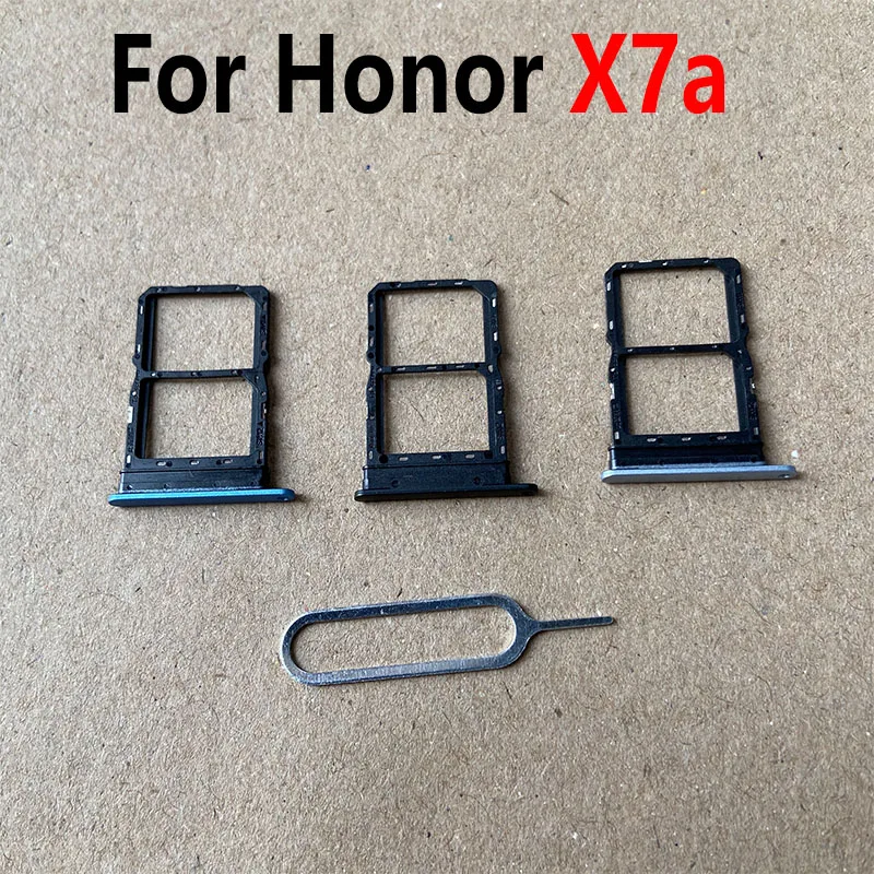 For Huawei Honor X7a SIM Card Tray Holder Slot Micro SD Adapter Repair Parts RKY-LX1 RKY-LX2