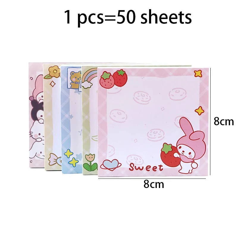 Imagem -05 - Sanrio Melody Pochacco Kuromi Memo Pad Sticky Notes Papelaria Etiqueta Planejador Notepad Sticker Post Material Escolar 24 Pcs por Lote