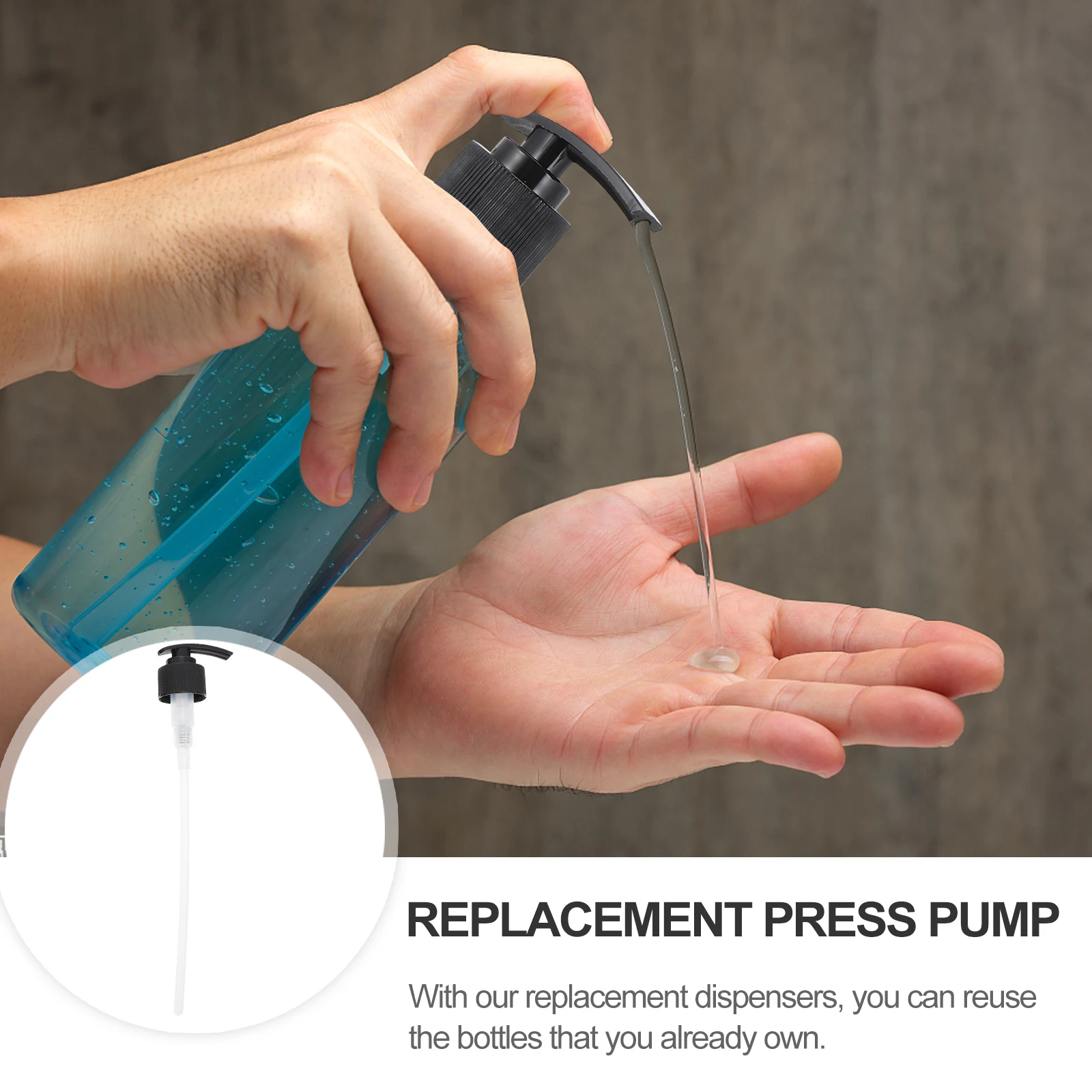 

4pcs Replacement Press Pump Heads 28Mm Black Plastic Dispenser For Liquid Soap Emulsion Long Nozzle Home Bathroom