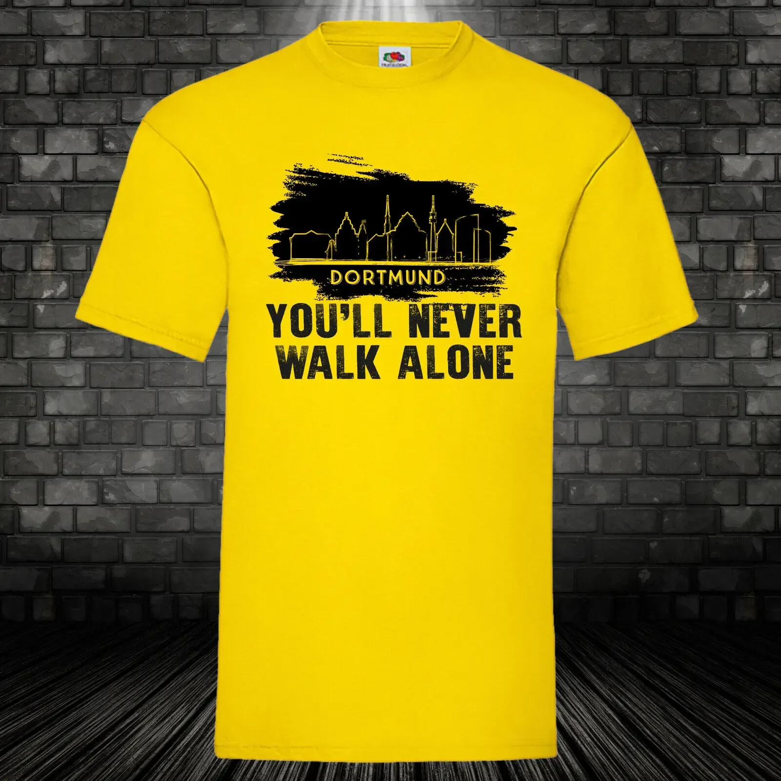 Футболка Dortmund, никогда не ходите в одиночку, Культовая Футбольная Футболка Borussia 100% BW S-3XL