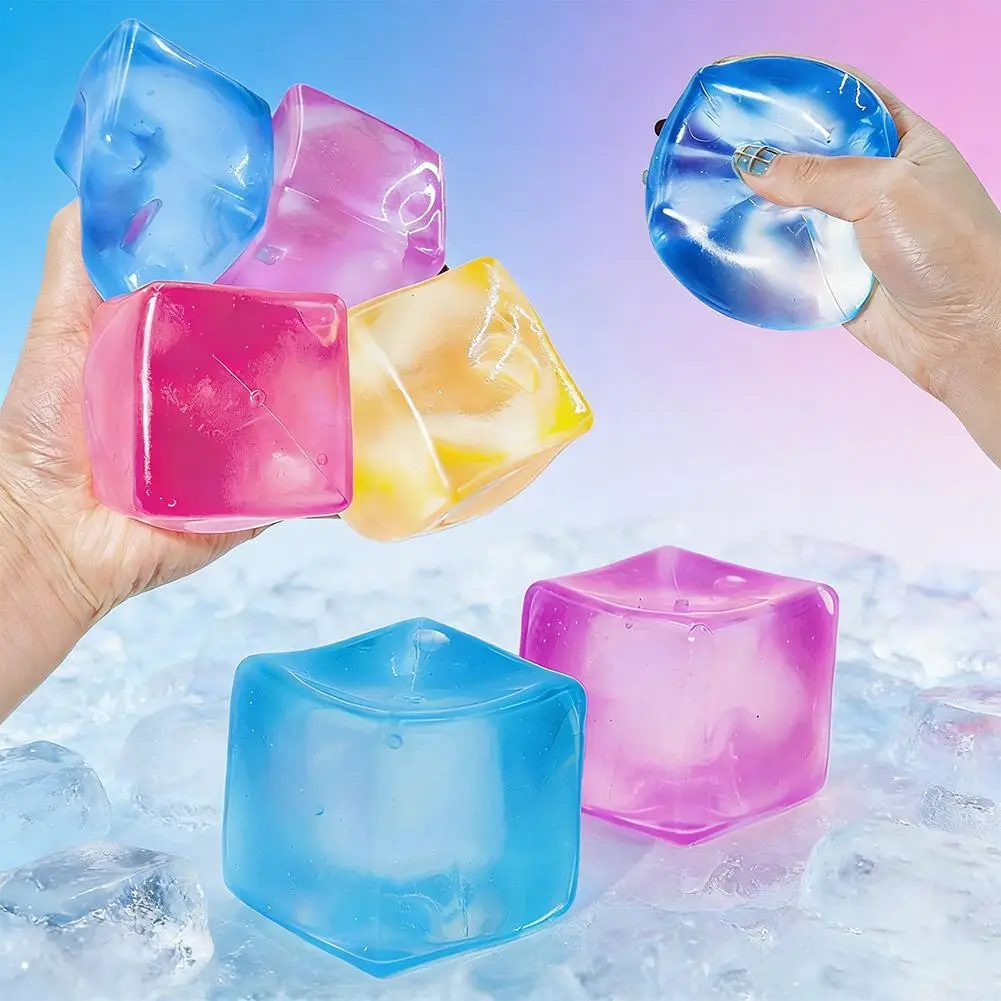 Ice Cubes Toy Anti Stress Maltose Slow Rebound Decompression Sensory Toy Transparent Toy