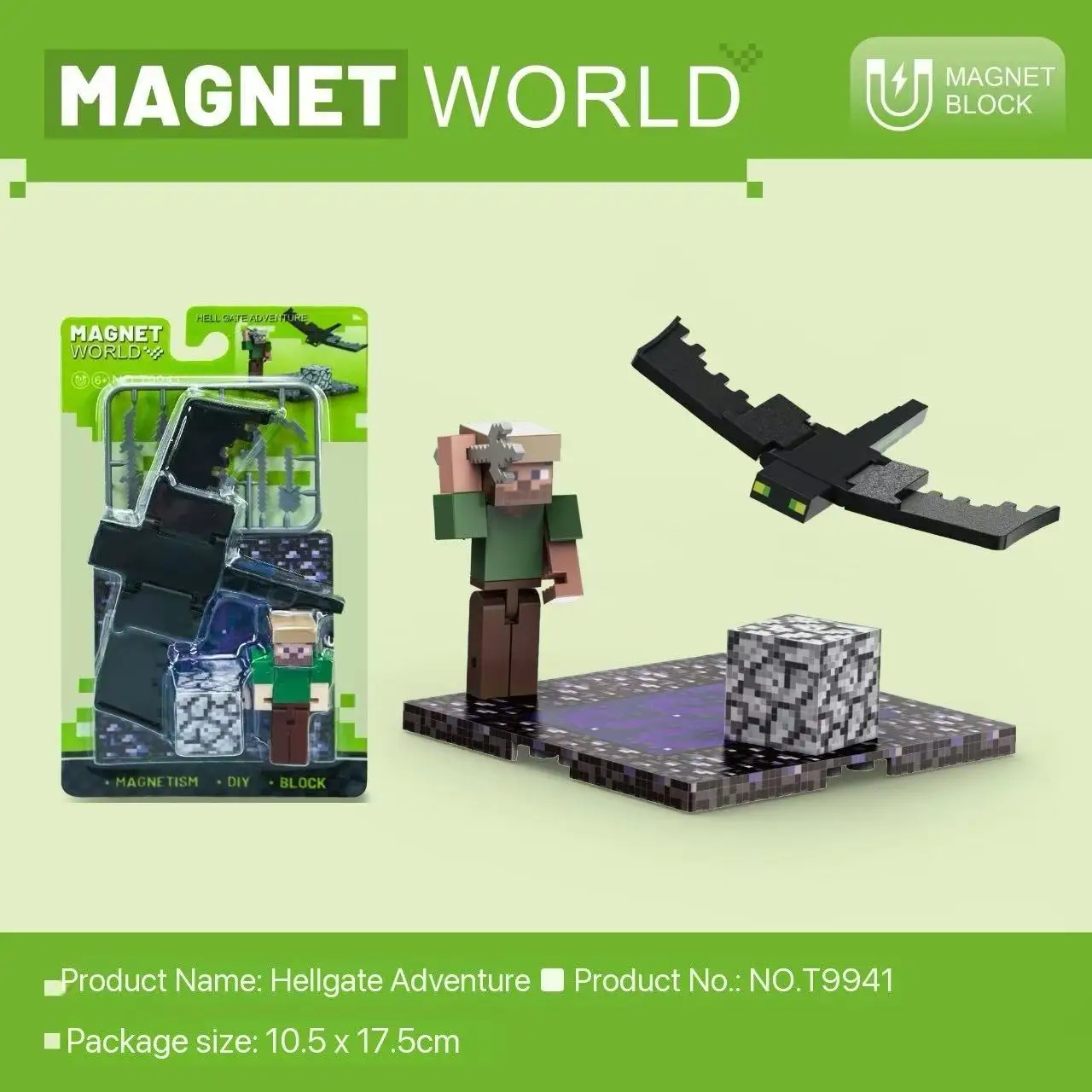 

Pixel Ornaments Mine Word Magnetic Assemble Building Blocks Magnet Construction Kit Toys DIY Puzzle Set For Children Kids