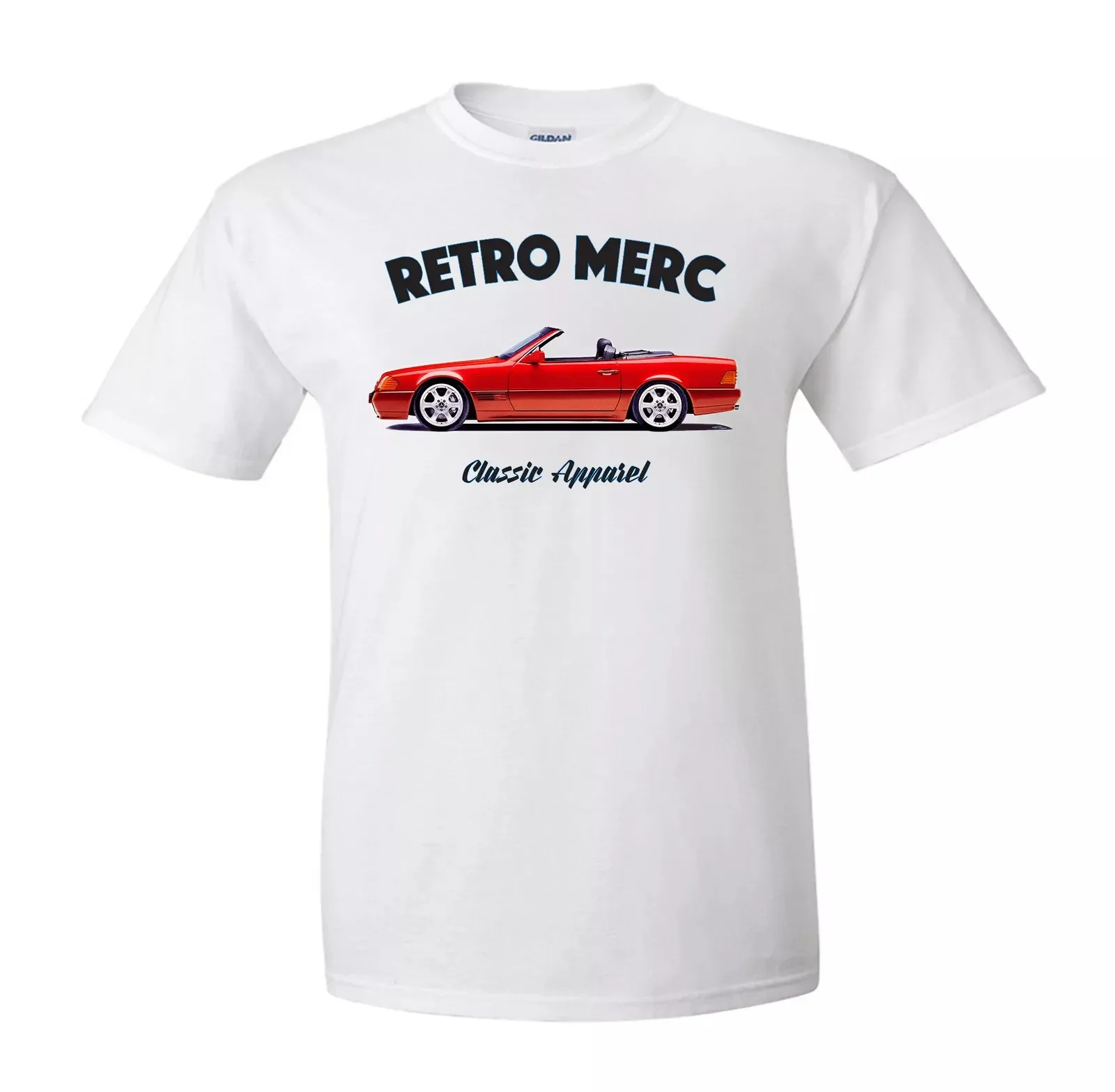 

Футболка MERCEDE SL R129. РЕТРО МЕРС. КЛАССИЧЕСКИЙ АВТОМОБИЛЬ. МОДИЦИРОВАННЫЙ. НЕМЕЦКАЯ. АМГ.