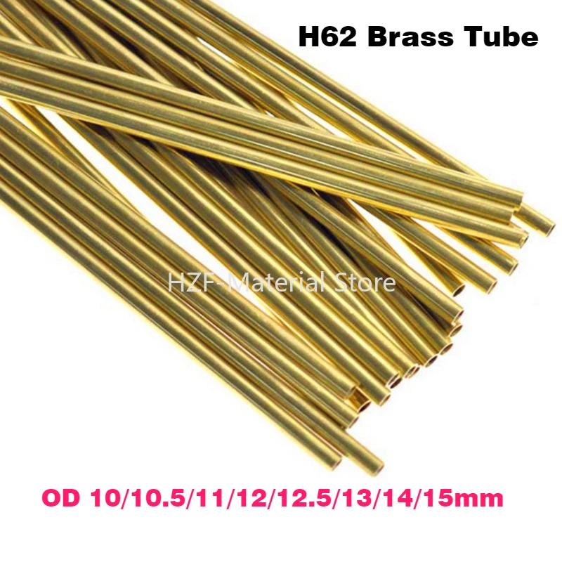 1-2Pcs Length 500mm H62 Brass Tube Capillary Tube OD 10/10.5/11/12/12.5/13/14/15mm Hollow Thin Wall Tube Wall Thickness 0.2-3mm