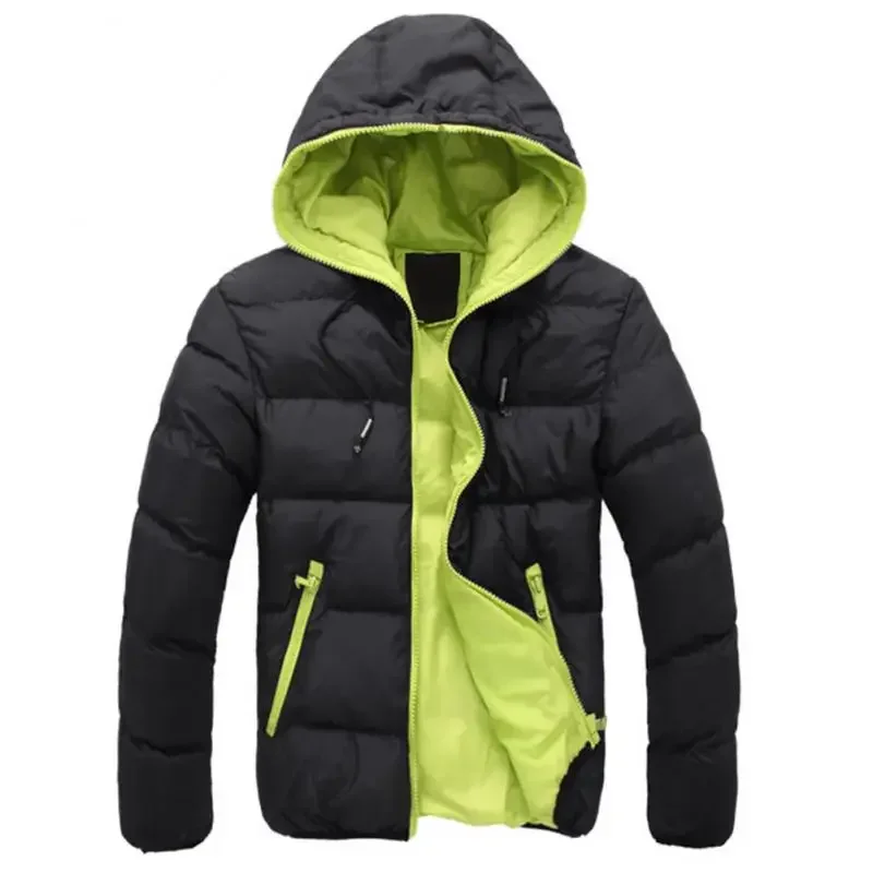 Winter Jacket Hooded Coat for Men Thick Warm Winter Men Windproof Parka Winter Hooded Men Windproof Parka