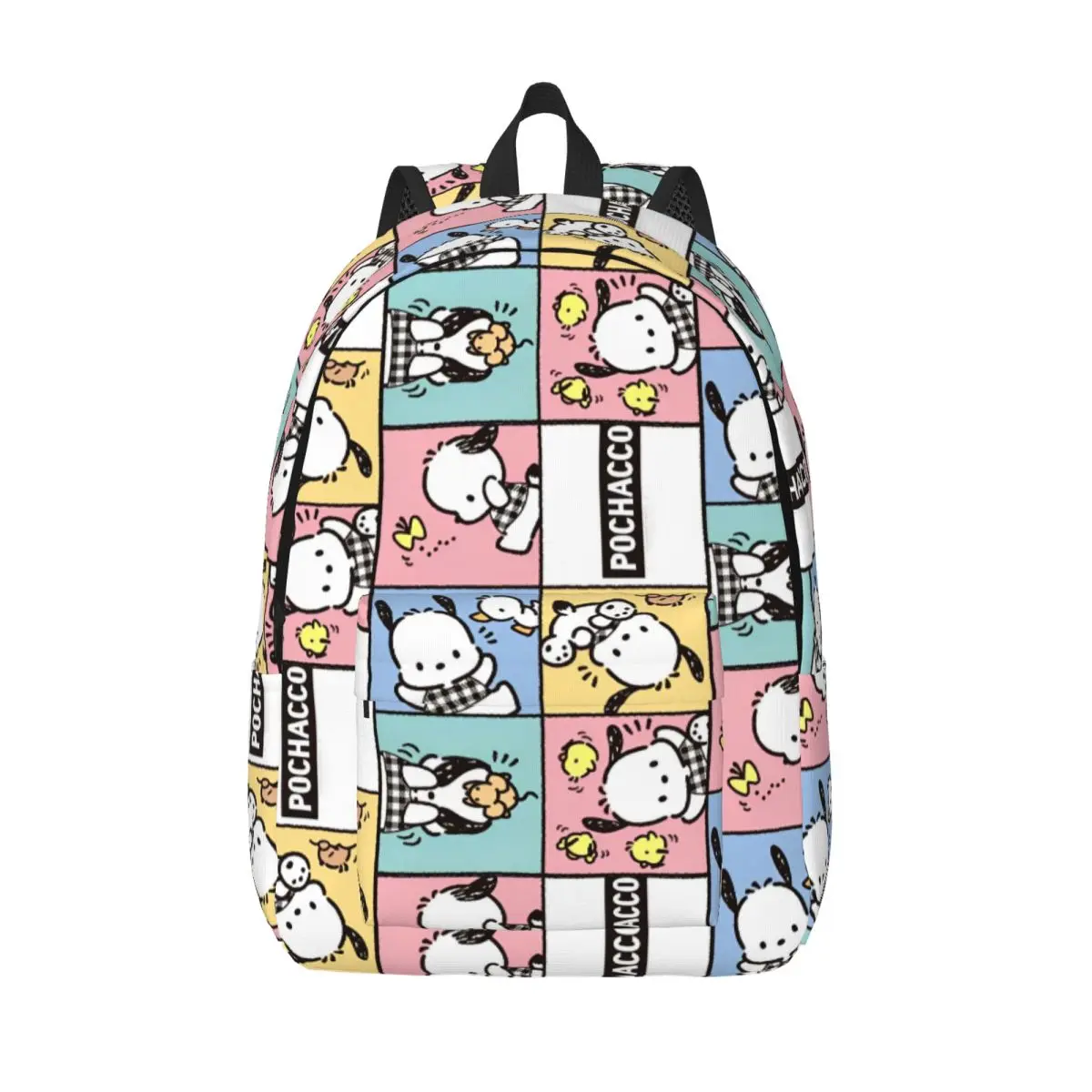 

Pochacco Paterrn Cartoon Dog Cute Backpack Student Unisex Polyester Travel Backpacks Soft Modern High School Bags Rucksack