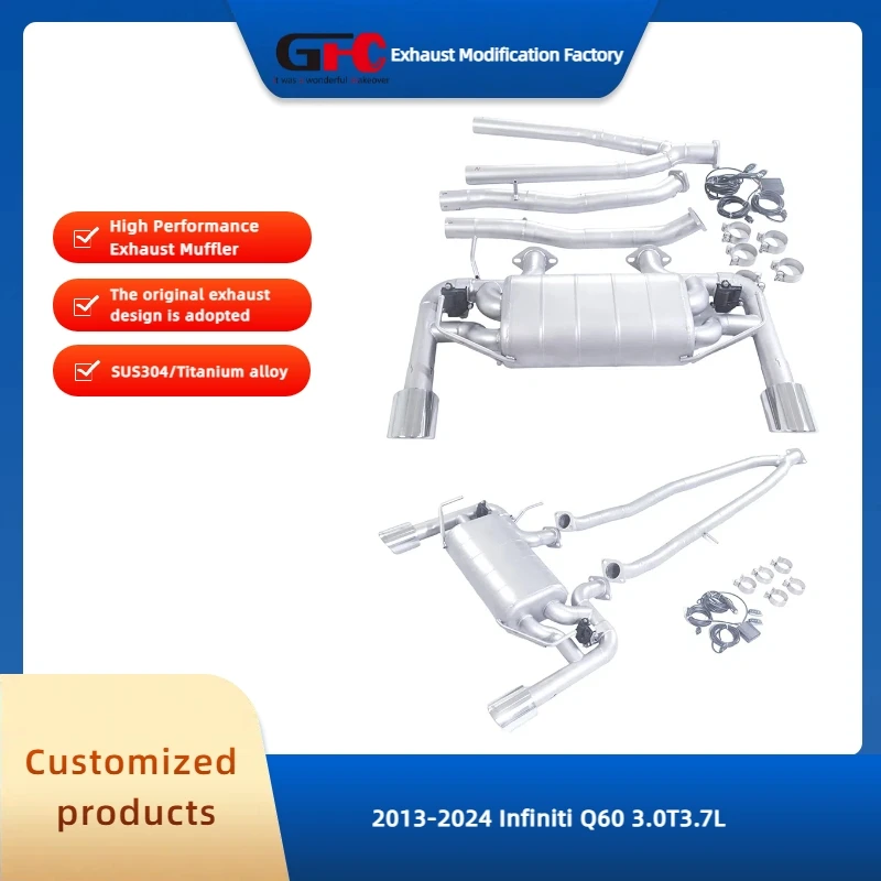

Высокопроизводительная выхлопная система CatBack из нержавеющей стали HKG 304 с электронным клапаном для Infiniti Q60 3.0T/3.7L 2013-2024 годов выпуска