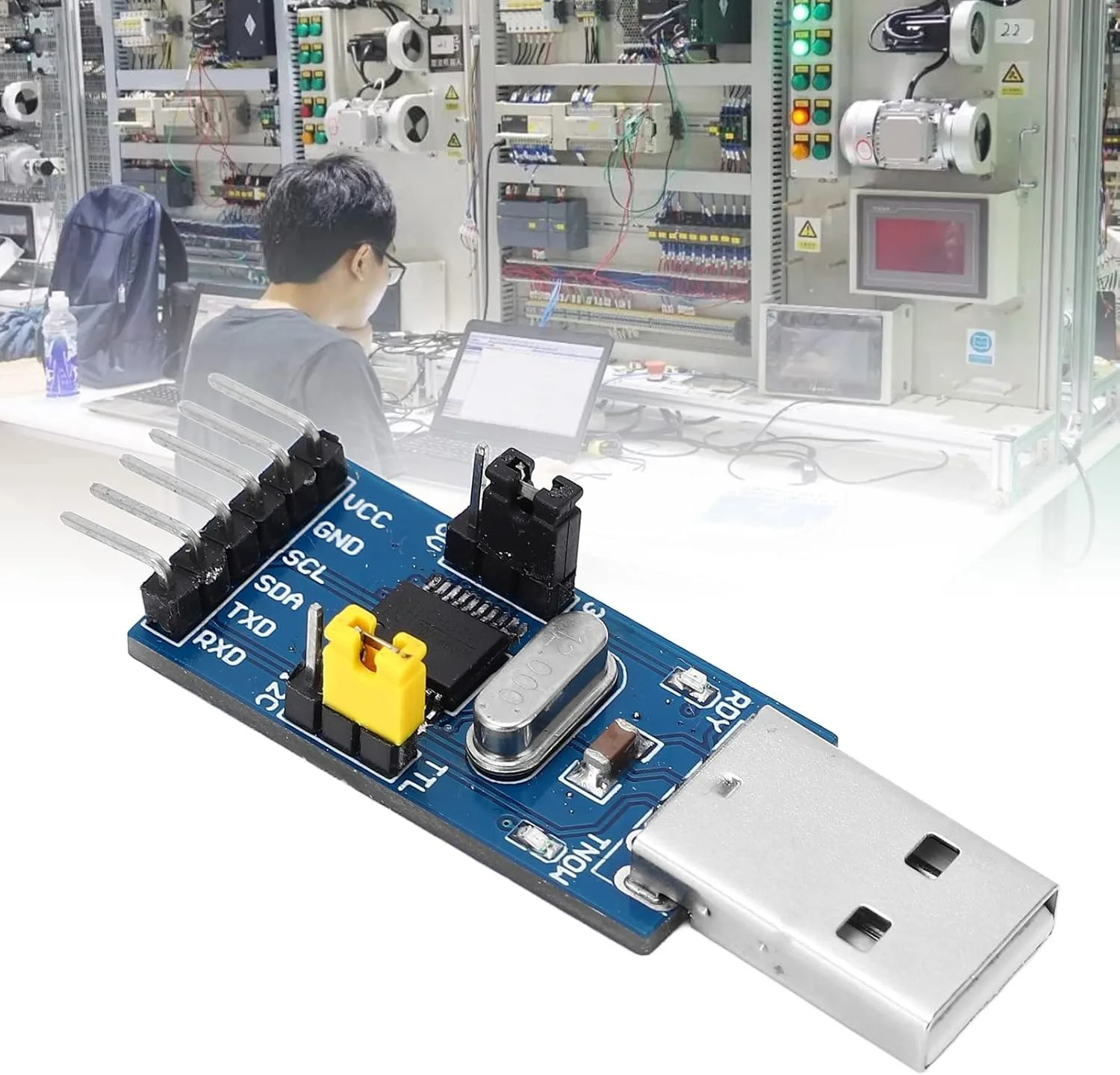 USB to IIC I2C UART Converter - 5V/3.3V, 50bps - 2Mbps, LED Status, Voltage Switch