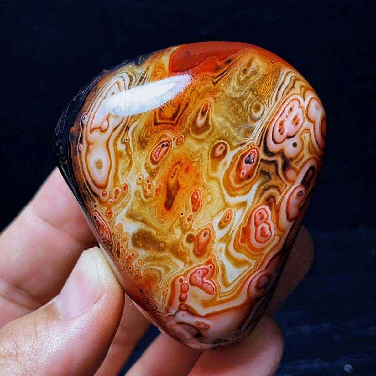 Large Authentic Stone Banded Agate Worry Stone, Desert Stone, Tumbled Polished, Birthday Gift, Natural Stone, Crystal Collection