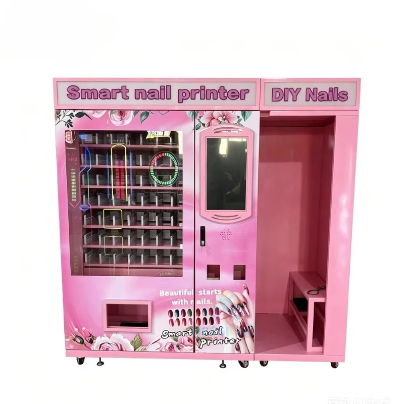 Self‑service Nail Vending Machine Mirror Nail Press Booth Instant Nail Care For Retail Store Commercial Use