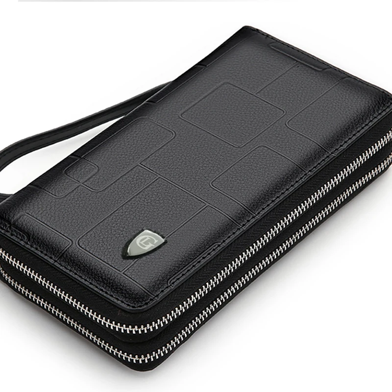 Genuine Leather Men Clutch Bags Fashion Business Clutches Card Pack Phone Coin Purses Travel Anti-theft Wallet Male borsa uomo