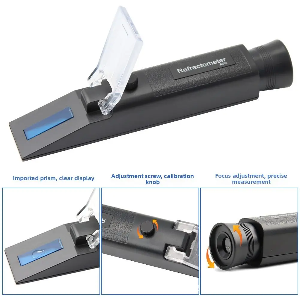 Refractometer THE01671 for Brewers and Vintners Needing Dual Scale 0-32% and Specific Gravity 1.000-1.120 Accuracy
