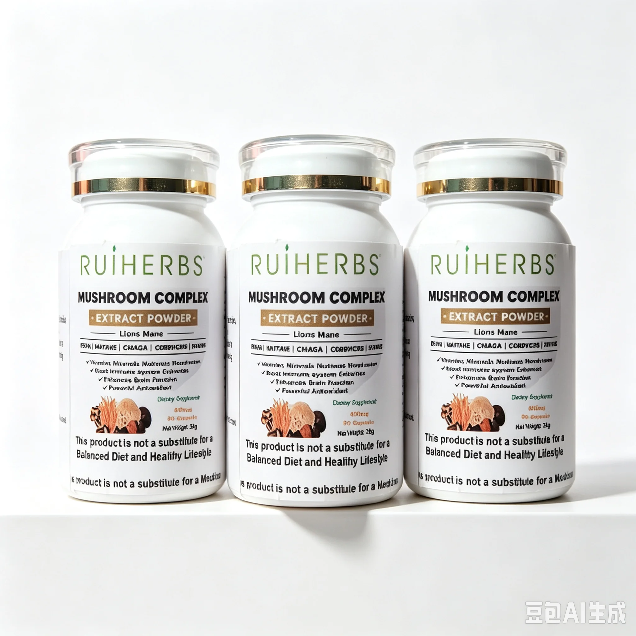 3 butelki, kapsułki z mieszank – Lion Mane Mushroom recenzja i cena