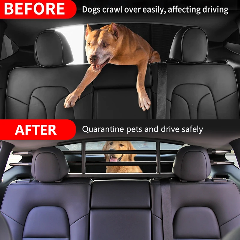 VASTZ Car Pet Barrier Divider Gate Heavy-Duty Stainless Steel Divider Gate for Car Cargo Area for Tesla Model Y 2022 2023 2024