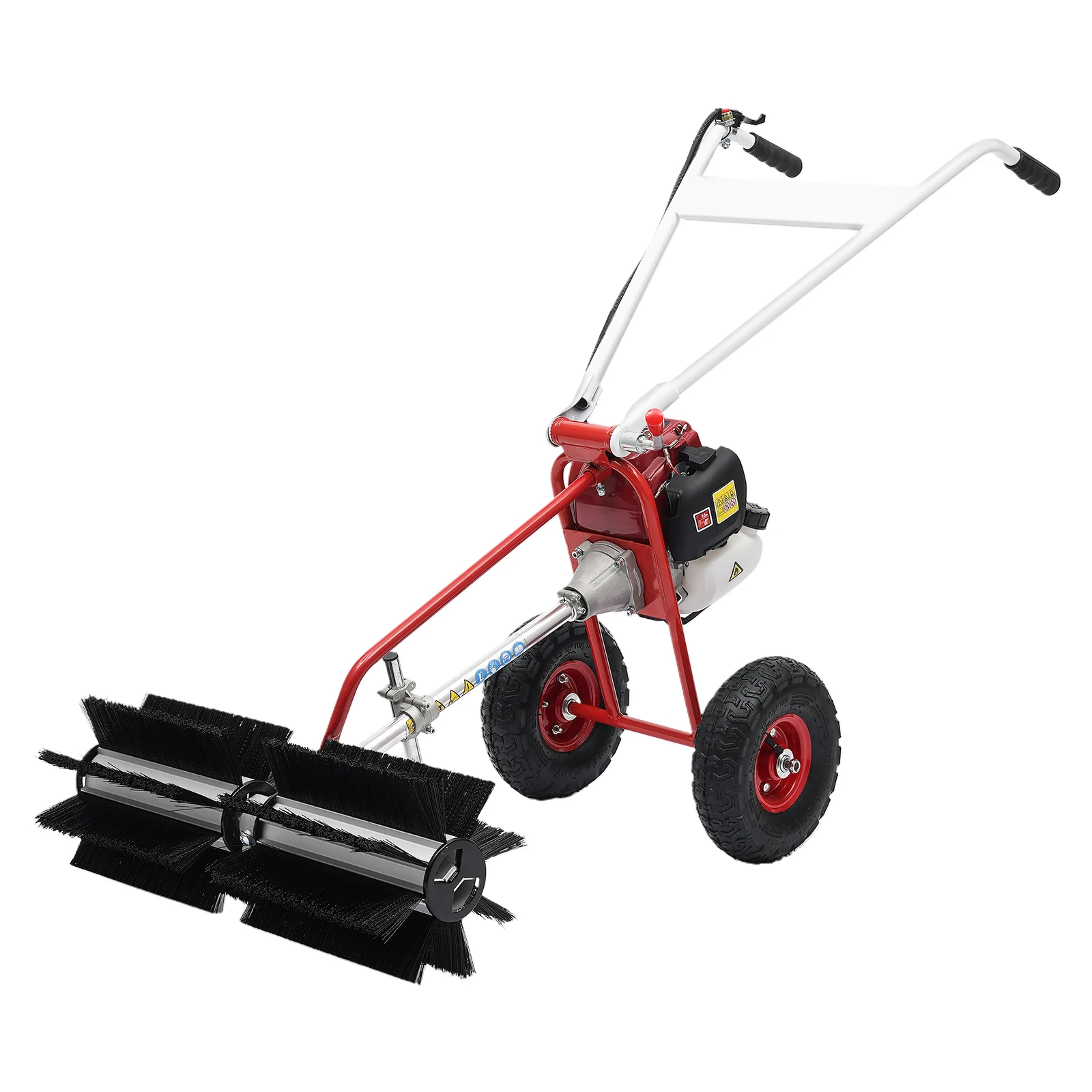 

4-Stroke 37.7cc Gas Power Sweeper Brush Broom Driveway Turf Grass Snow Cleaning Grit