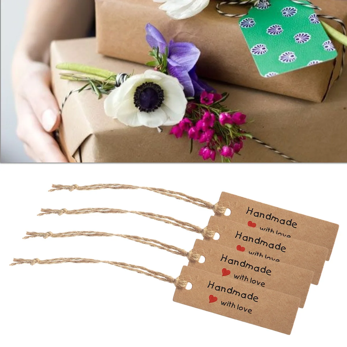 

Kraft Paper Tags Garment Tags Wedding Party Decoration Heart Gift Paper Tags Packing Label Cards(50pcs Kraft