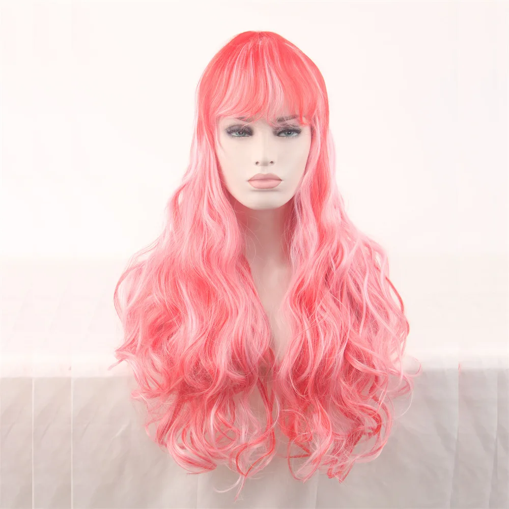 

Gradual bangs universal cos wig female long curly hair big wave chemical fiber headgear high temperature silk